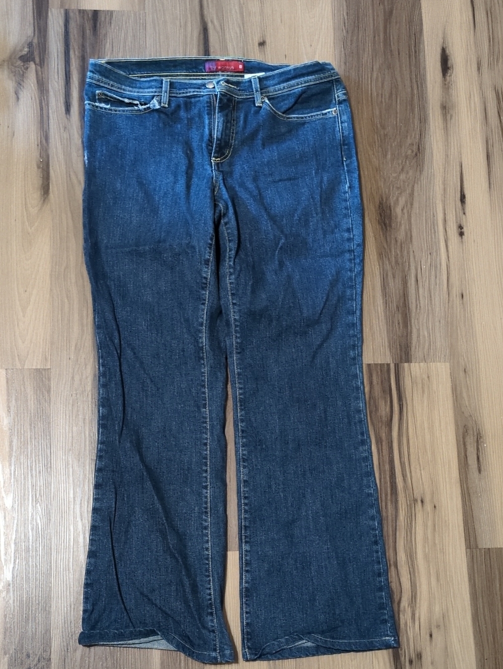 By Womyn Dark Blue Flare Jeans - Vintage Distressed